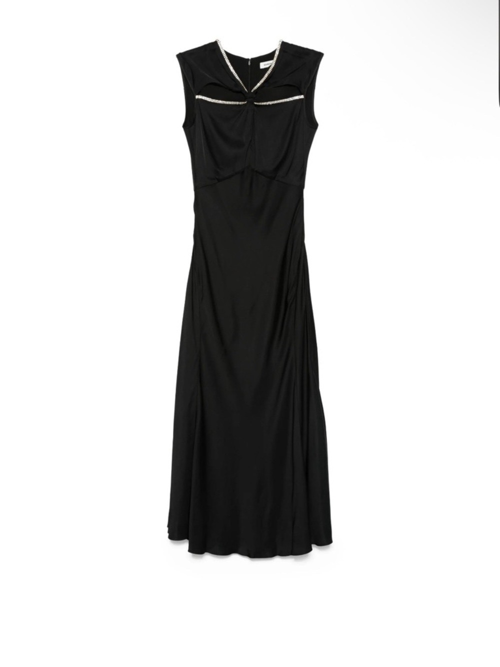 Sandro Black Sleeveless Maxi Dress with Silver Trim